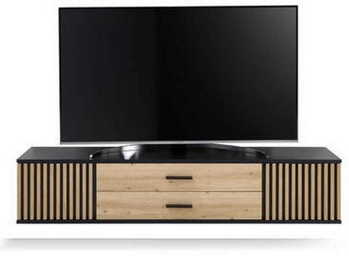 LOWBOARD  in 180/30/30 cm  - Schwarz/Eiche Artisan, Design, Holzwerkstoff/Kunststoff (180/30/30cm) - Boxxx