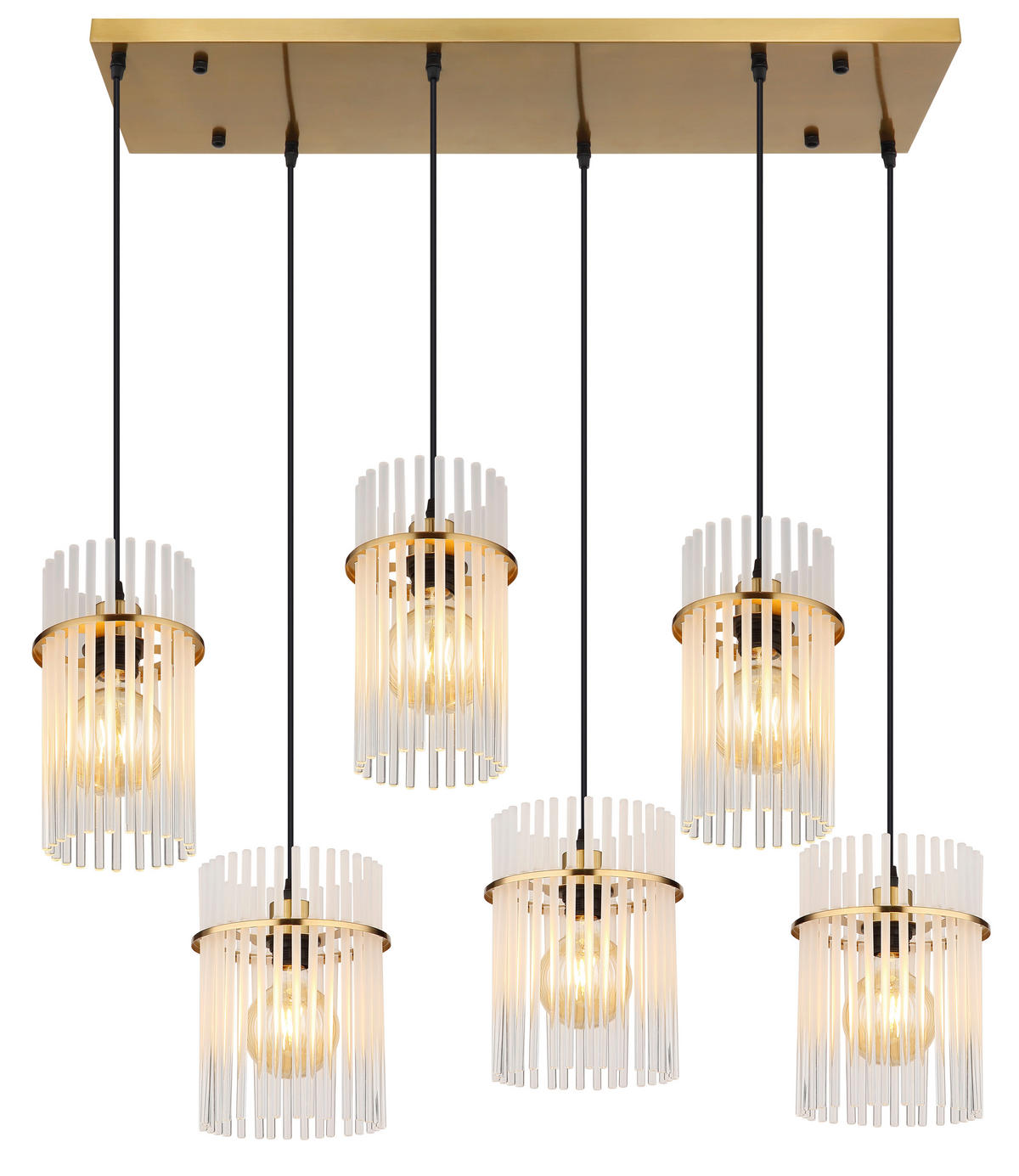 HÄNGELEUCHTE 92,5/35,5/125 cm  - Klar/Goldfarben, Trend, Glas/Kunststoff (92,5/35,5/125cm) - Globo