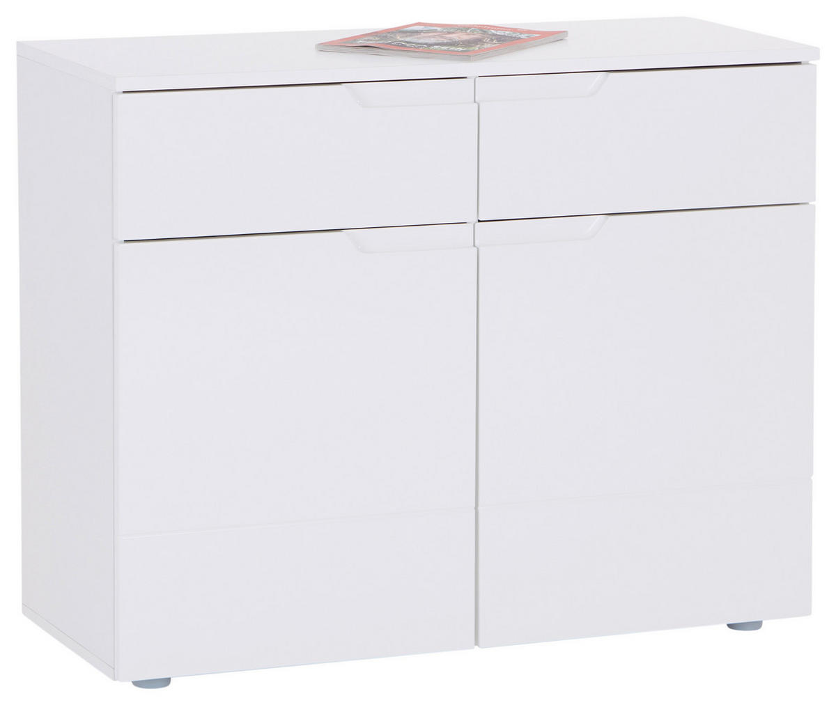 KOMMODE HILTON  in 100/81,4/40 cm  - Weiß Hochglanz/Silberfarben, MODERN, Holzwerkstoff/Kunststoff (100/81,4/40cm) - Hom`in