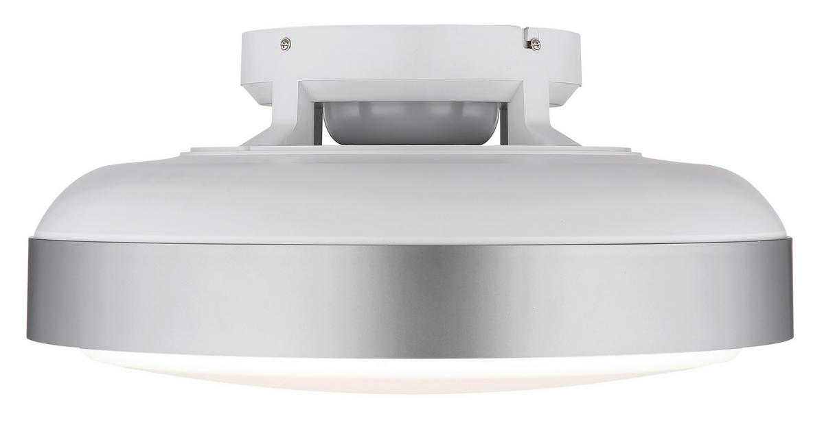 Deckenleuchte mit Ventilator CARNEY 45/20 cm   - Silberfarben/Opal, Basics, Kunststoff (45/20cm) - Globo