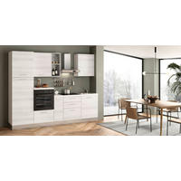 KÜCHENBLOCK 270 cm   in Eukalyptusholzfarben  - Eukalyptusholzfarben/Alufarben, LIFESTYLE, Holzwerkstoff/Kunststoff (270cm) - MID.YOU