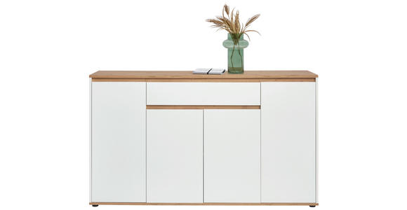 SIDEBOARD 160/93/38 cm  - Weiß/Eiche Artisan, MODERN, Holzwerkstoff (160/93/38cm) - Carryhome