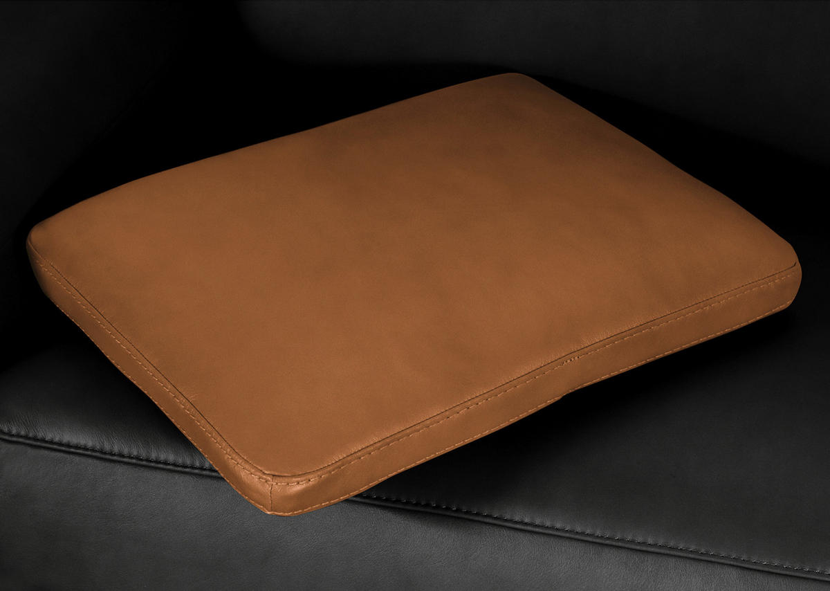 ZIERKISSEN   52/42/7 cm  - Cognac, Design, Leder (52/42/7cm) - Livetastic