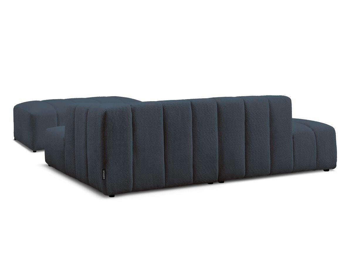 ECKSOFA  ANNECY Dunkelblau Bouclé  - Schwarz/Dunkelblau, MODERN, Kunststoff/Textil (262/170cm)