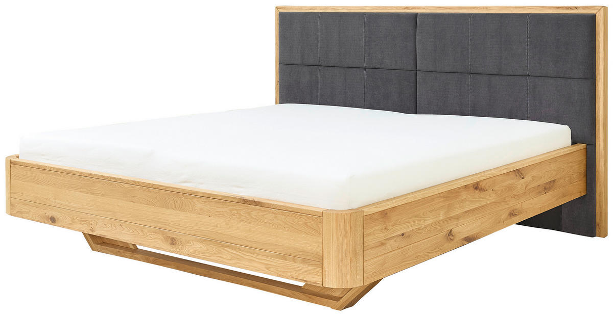 BETT 200/200 cm  Eichefarben   - Eichefarben/Grau, Modern, Holz (200/200cm) - Livetastic