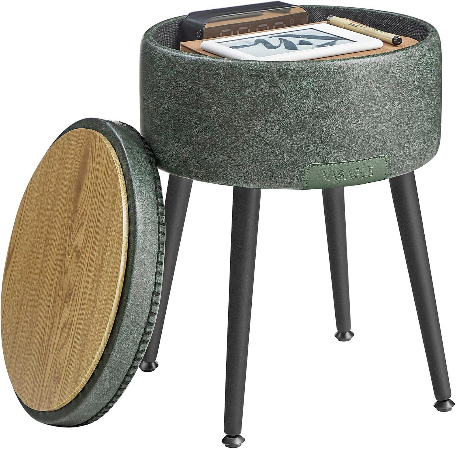 MID.YOU TABURET, kov, textil, kompozitní dřevo, 32/44/32 cm