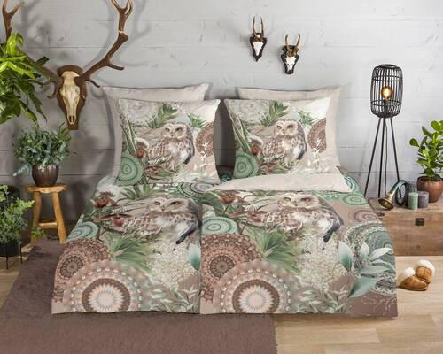 WENDEBETTWÄSCHE Kirja Biber 135/200 cm  - Beige/Braun, Design, Textil (135/200cm)