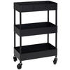 SERVIERWAGEN Schwarz  - Schwarz, MODERN, Kunststoff/Metall (40/64/22cm) - PBJ