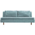 SCHLAFSOFA Flachgewebe Blau  - Blau/Eichefarben, KONVENTIONELL, Holz/Textil (205/85/98cm) - Carryhome