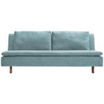 SCHLAFSOFA Flachgewebe Blau  - Blau/Eichefarben, KONVENTIONELL, Holz/Textil (205/85/98cm) - Carryhome