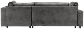 Ecksofa Dunkelgrau Lederlook  - Chromfarben/Dunkelgrau, MODERN, Kunststoff/Textil (266/167cm) - Livetastic