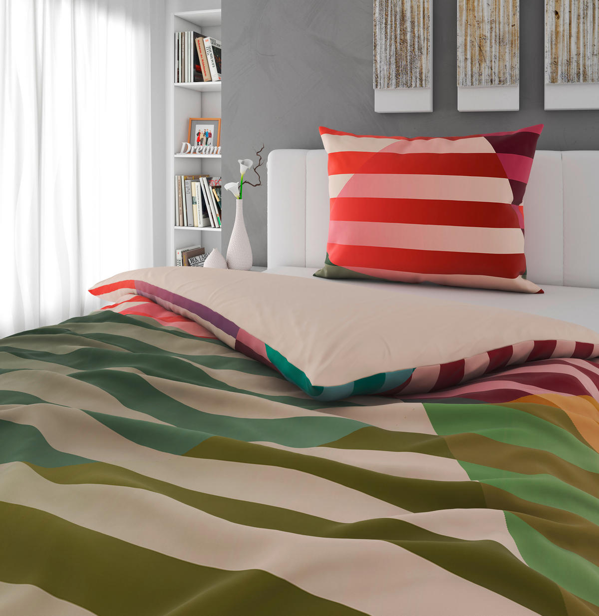 WENDEBETTWÄSCHE Bop Satin 140/200 cm  - Multicolor, Basics, Textil (140/200cm) - Novel