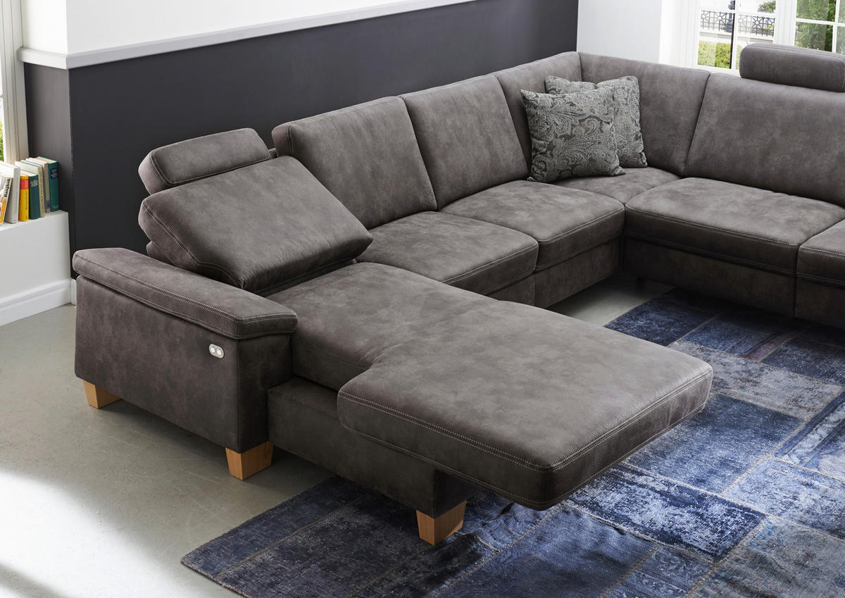 SOFFA i mikrofiber grå  - beige/grå, Klassisk, trä/textil (235/167cm) - Beldomo System