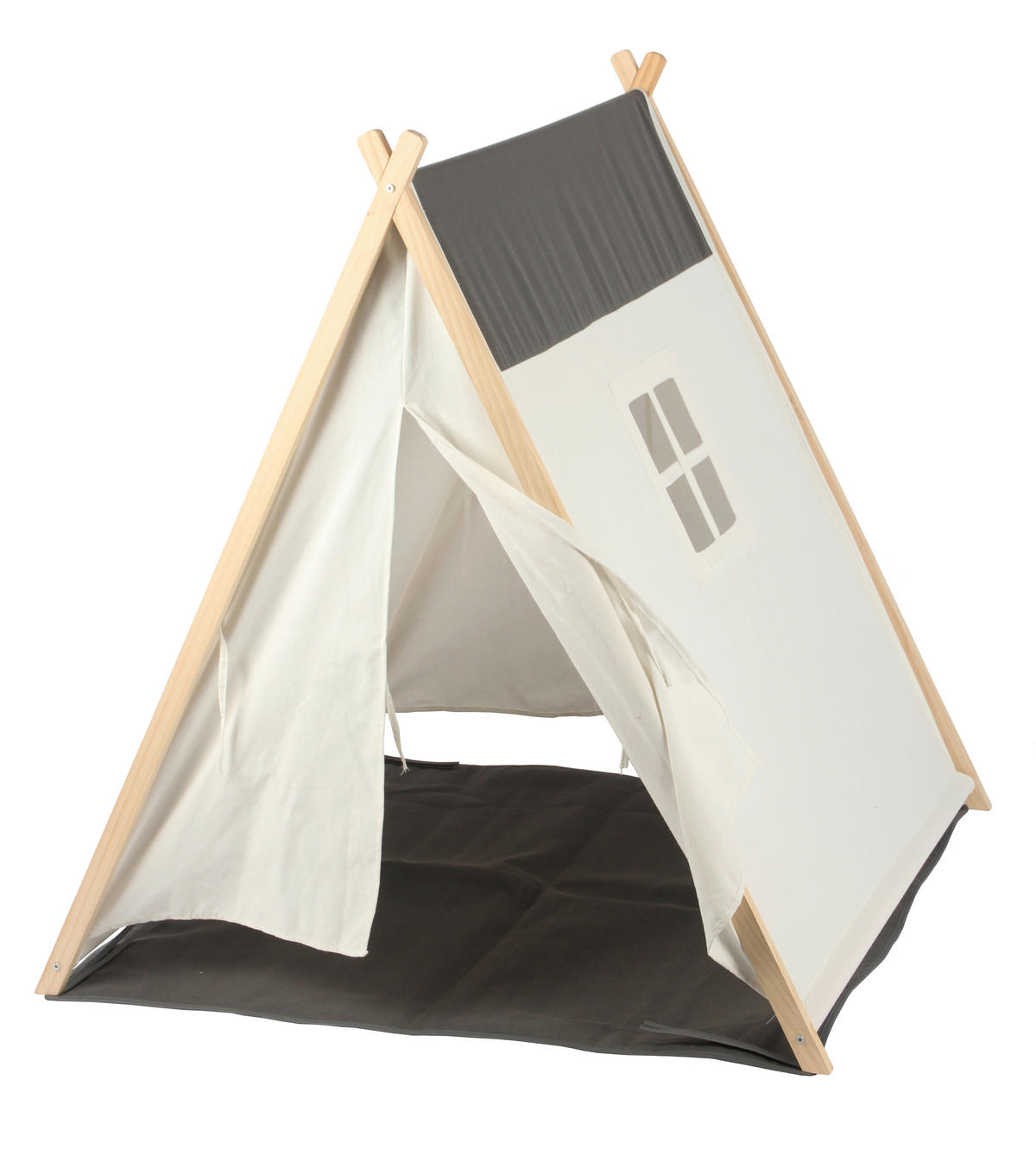 SPIELZELT - Dunkelgrau/Creme, Basics, Holz/Textil (100/100/110cm) - My Baby Lou