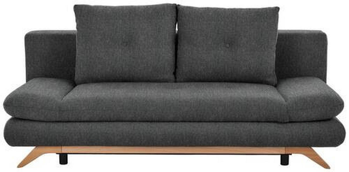 SCHLAFSOFA in Webstoff Dunkelbraun  - Dunkelbraun/Buchefarben, KONVENTIONELL, Holz/Textil (205/86/94cm) - Carryhome