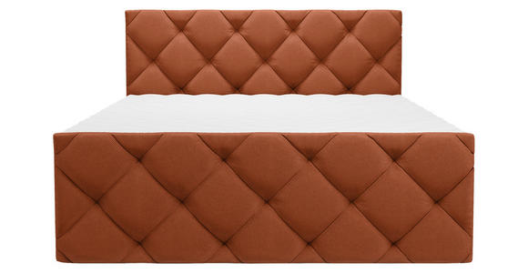 BOXBETT 160/200 cm in Rostfarben - Rostfarben/Schwarz, KONVENTIONELL, Kunststoff/Textil (160/200cm) - Carryhome