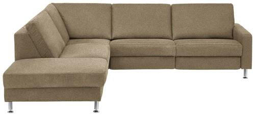 ECKSOFA in Mikrofaser Grün  - Alufarben/Grün, Design, Textil/Metall (242/275cm) - Dieter Knoll