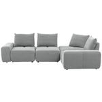 ECKSOFA in Velours Grau  326/236 cm  - Schwarz/Grau, Design, Kunststoff/Textil (326/236cm) - Xora