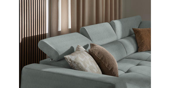 ECKSOFA in Chenille Silberfarben 284/205 cm - Silberfarben/Schwarz, Design, Kunststoff/Textil (284/205cm) - Xora