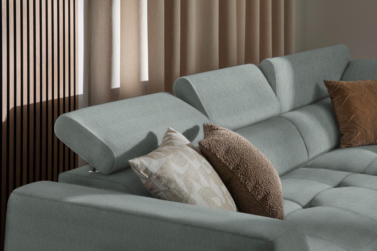 ECKSOFA in Chenille Silberfarben  284/205 cm  - Silberfarben/Schwarz, Design, Kunststoff/Textil (284/205cm) - Xora