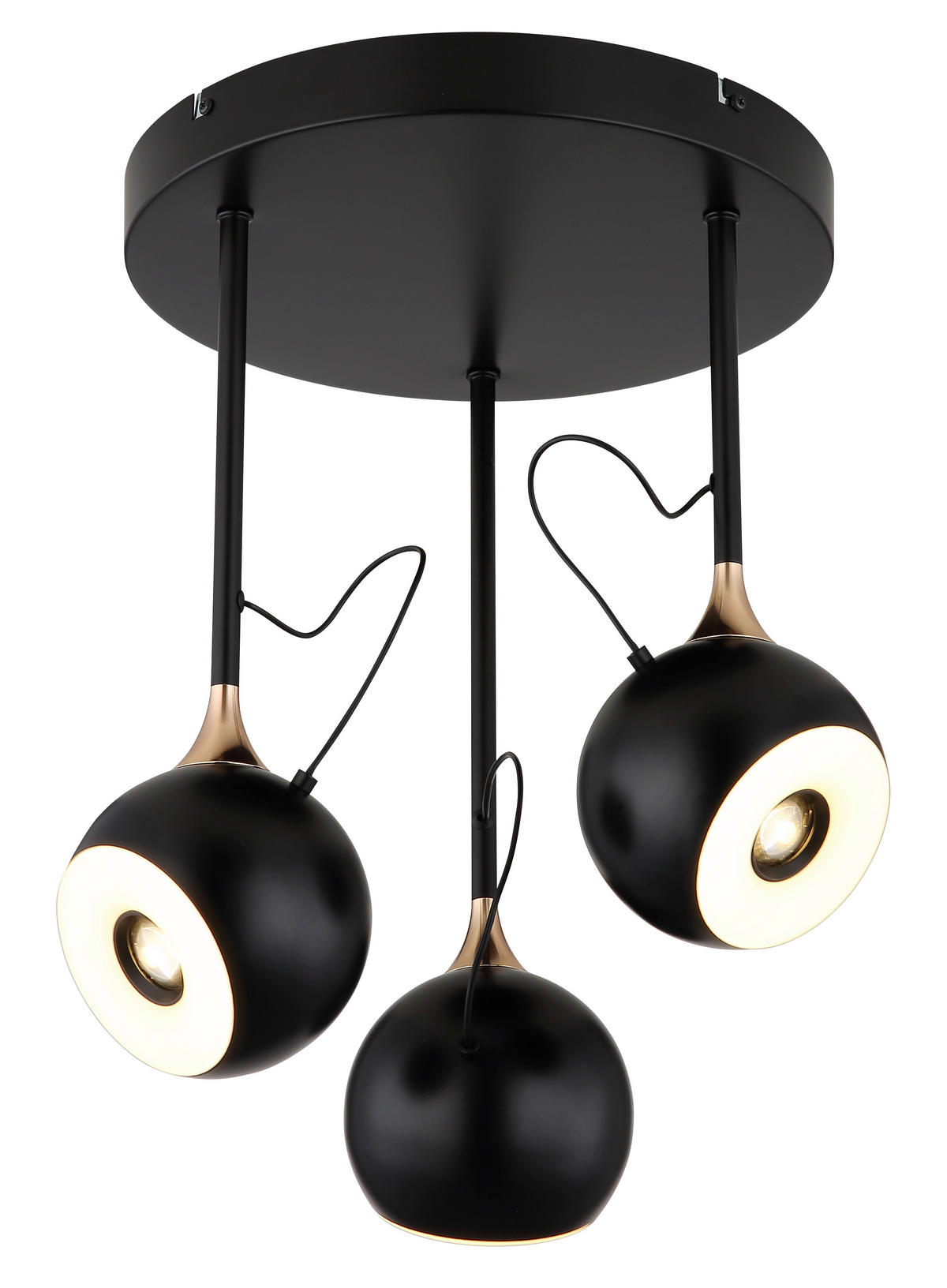 LED-DECKENLEUCHTE 32,5/42 cm   - Goldfarben/Schwarzchrom, Design, Kunststoff/Metall (32,5/42cm) - Globo