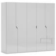 DREHTÜRENSCHRANK 250/223/62 cm 5-türig Weiß Hochglanz  - Weiß Hochglanz/Schwarz, Design, Holzwerkstoff/Metall (250/223/62cm) - Novel