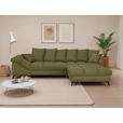 ECKSOFA Grün Cord Rückenkissen, Armlehnenkissen, Rücken echt  - Schwarz/Grün, KONVENTIONELL, Textil/Metall (332/231cm) - Carryhome
