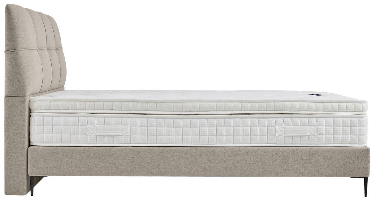 BOXSPRING-ÁGY 180/200 cm  krémszínű  - krémszínű/natúr színű, Modern, faalapú anyag/textil (180/200cm) - MID.YOU
