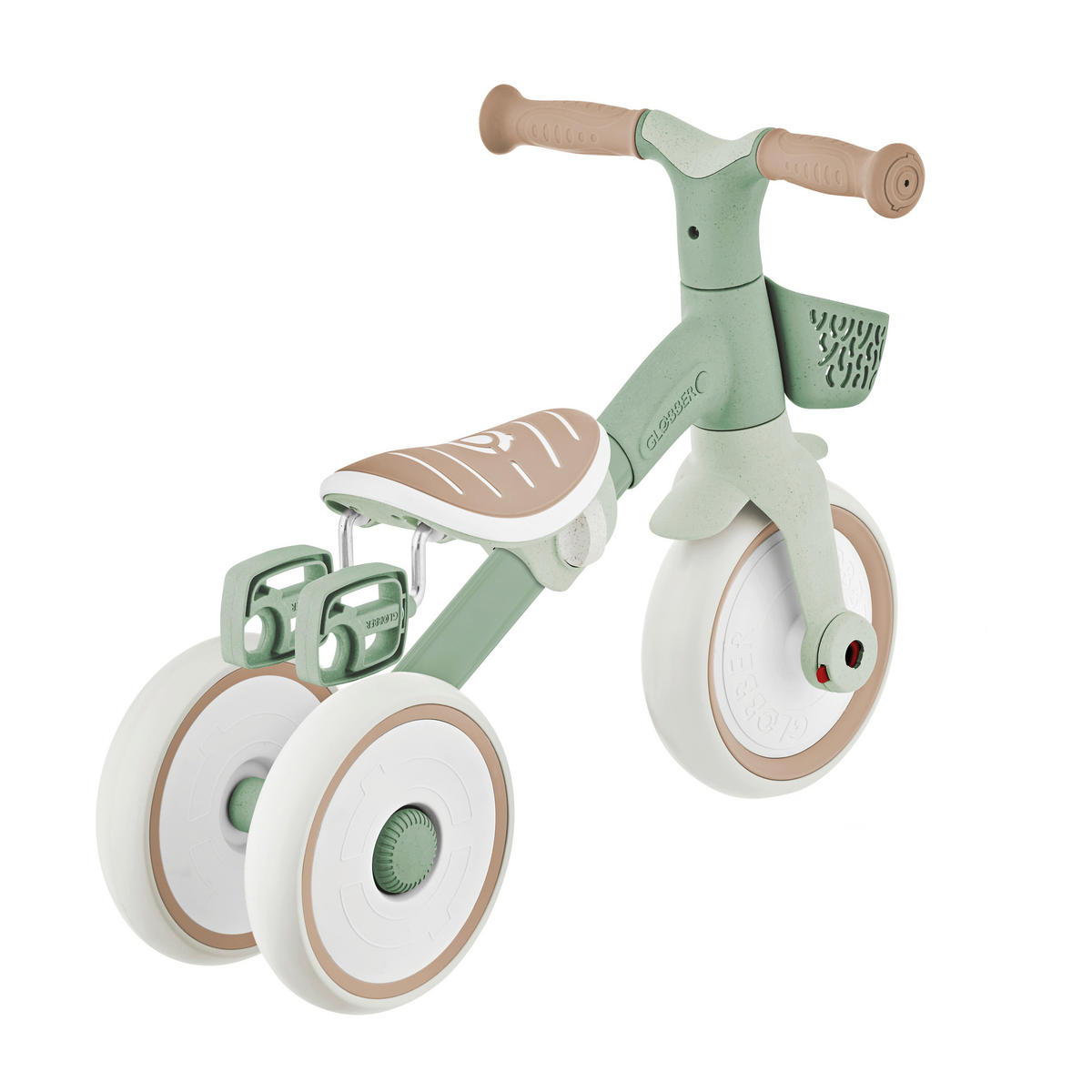 DREIRAD LEARNING TRIKE 2in1 PLUS ECO  - Salbeigrün, Basics, Kunststoff (58.9/41.0/42.7cm) - GLOBBER
