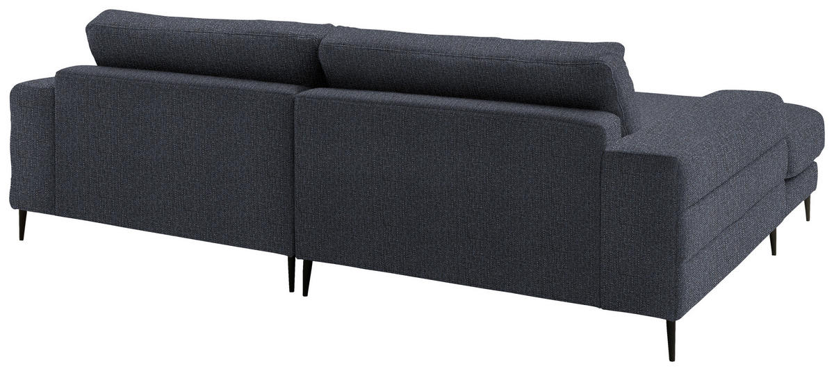 ECKSOFA in Flachgewebe Dunkelgrau  - Dunkelgrau/Schwarz, Design, Textil/Metall (177/253cm) - Dieter Knoll