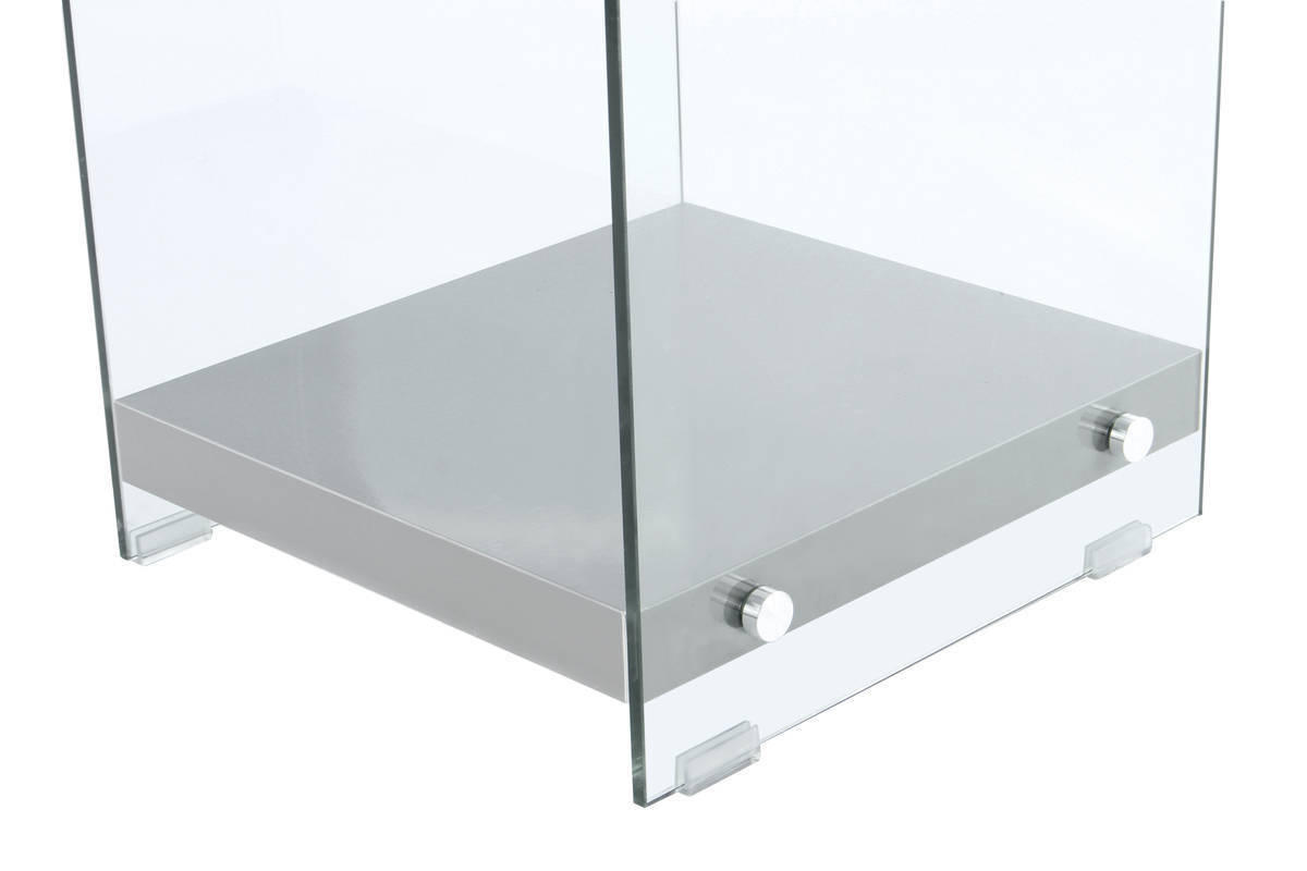 BEISTELLTISCH in Glas, Holzwerkstoff 35/35/45 cm  - Klar/Grau, Basics, Glas/Holzwerkstoff (35/35/45cm) - Kayoom