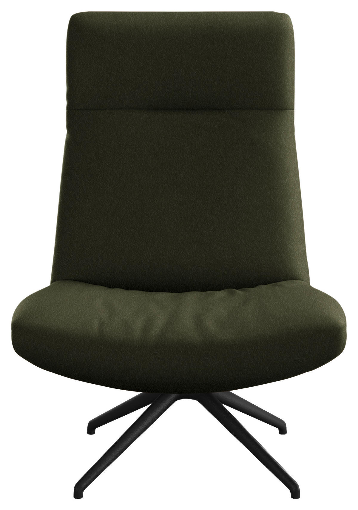 SESSEL in Echtleder Olivgrün  - Schwarz/Olivgrün, MODERN, Leder/Metall (74/105/92cm) - Johann Jakob