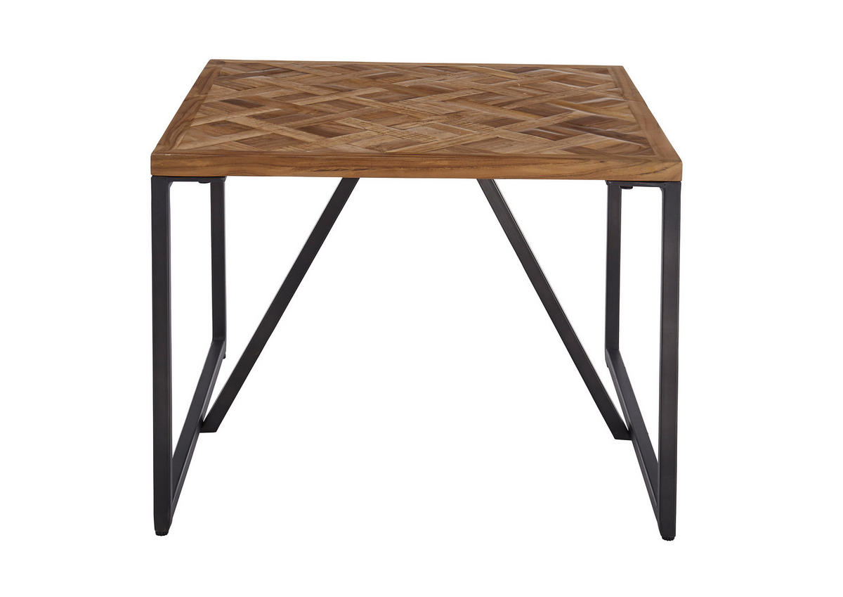 SADA KONFERENČNÍCH STOLKŮ, barvy teak, černá, dřevo, kov, 60/60/45 cm - barvy teak/černá, Design, kov/dřevo (60/60/45cm) - MID.YOU