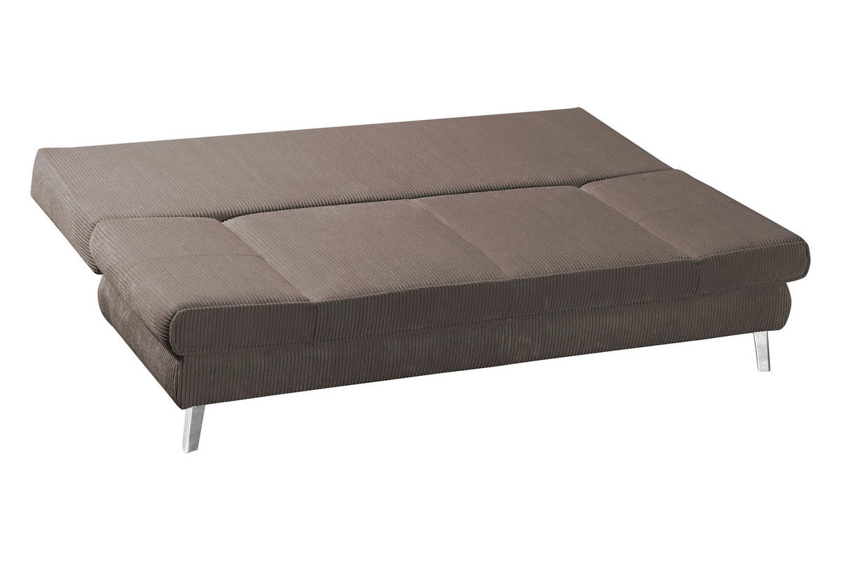 SCHLAFSOFA in Cord Braun  - Chromfarben/Braun, Design, Textil/Metall (200/85/90cm) - Xora