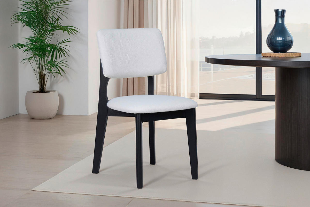 STUHL-SET 2 Stück  in Webstoff  - Beige/Schwarz, MODERN, Holz/Textil (48/87/54cm) - MID.YOU