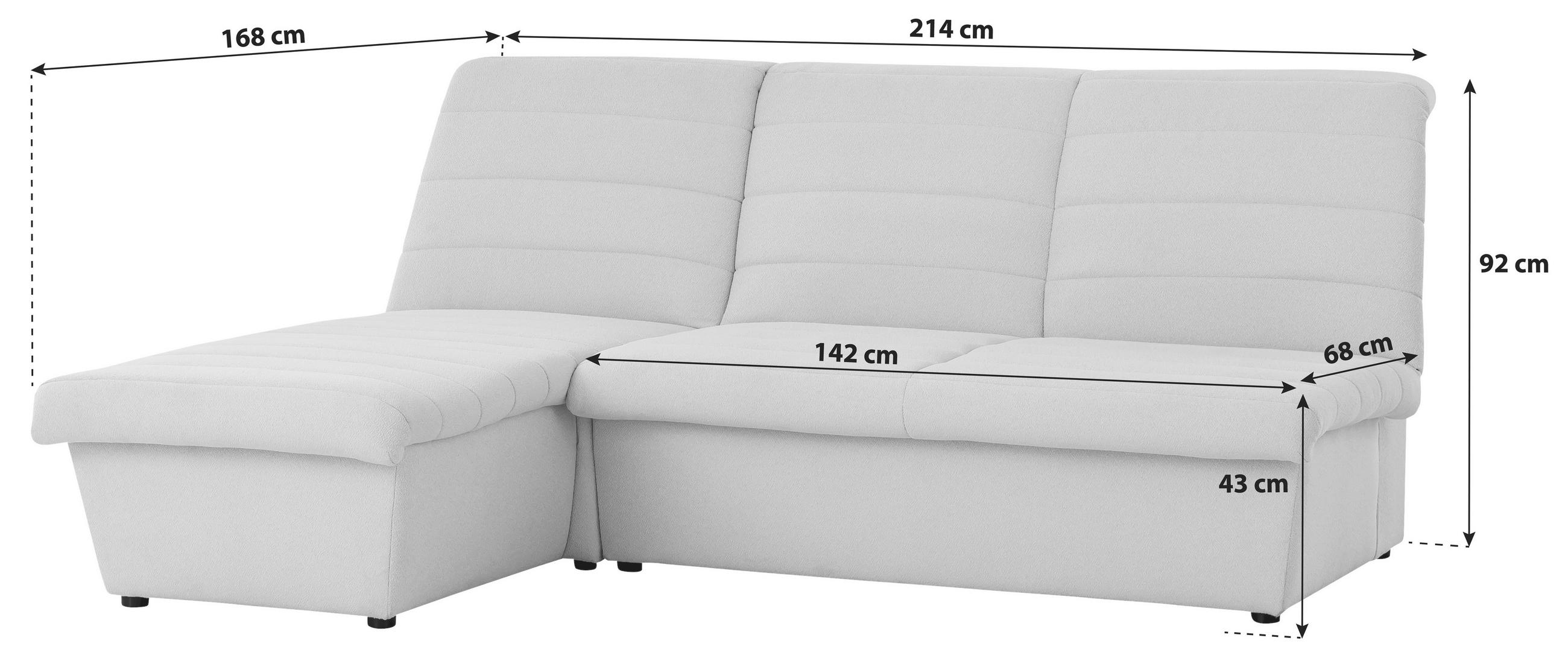 ECKSOFA Looks VIII Rosa Webstoff - Schwarz/Rosa, Design, Kunststoff/Textil (168/214cm) - LOOKS by W.Joop