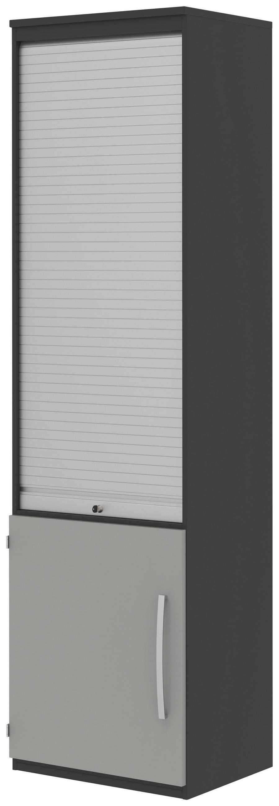Moderano Aktenschrank Anthrazit, Alu, Hellgrau 60.0x217.4x43 cm
