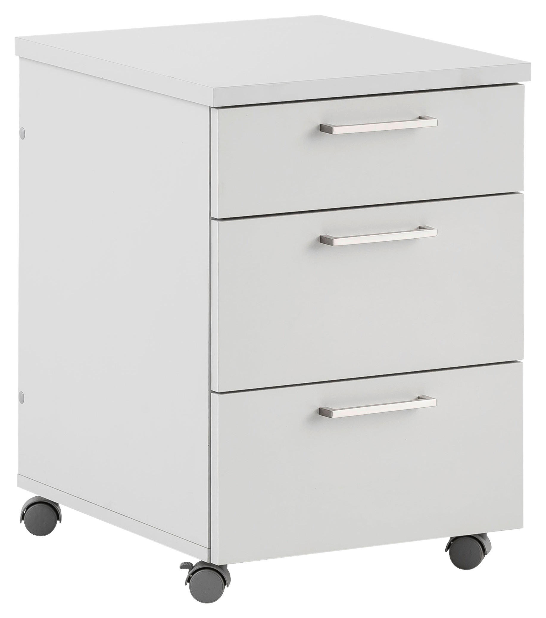 ROLLCONTAINER Hellgrau  - Hellgrau/Nickelfarben, KONVENTIONELL, Holzwerkstoff/Metall (41,2/60,1/49,6cm) - MID.YOU