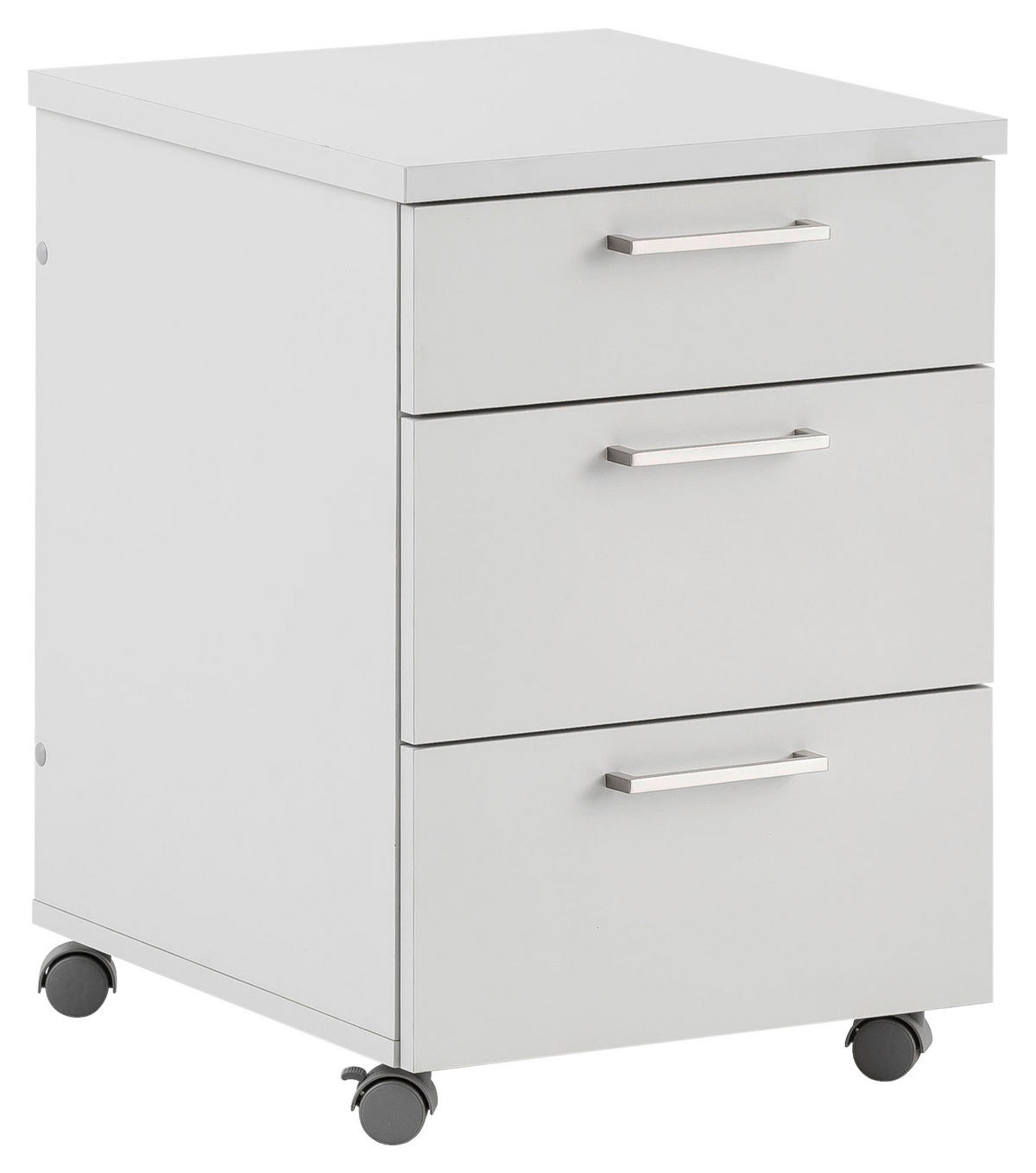 ROLLCONTAINER Hellgrau  - Hellgrau/Nickelfarben, KONVENTIONELL, Holzwerkstoff/Metall (41,2/60,1/49,6cm) - MID.YOU