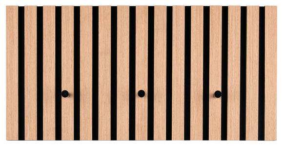 GARDEROBENPANEEL in 60/30/7 cm - Schwarz/Eiche Artisan, MODERN, Holzwerkstoff/Textil (60/30/7cm) - Xora
