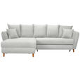 ECKSOFA in Webstoff Creme  284/162 cm  - Eichefarben/Creme, KONVENTIONELL, Holz/Textil (284/162cm) - Carryhome