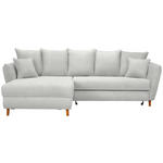 ECKSOFA in Webstoff Creme  284/162 cm  - Eichefarben/Creme, KONVENTIONELL, Holz/Textil (284/162cm) - Carryhome