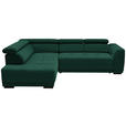 ECKSOFA in Feincord Waldgrün  205/284 cm  - Waldgrün/Schwarz, Design, Kunststoff/Textil (205/284cm) - Xora