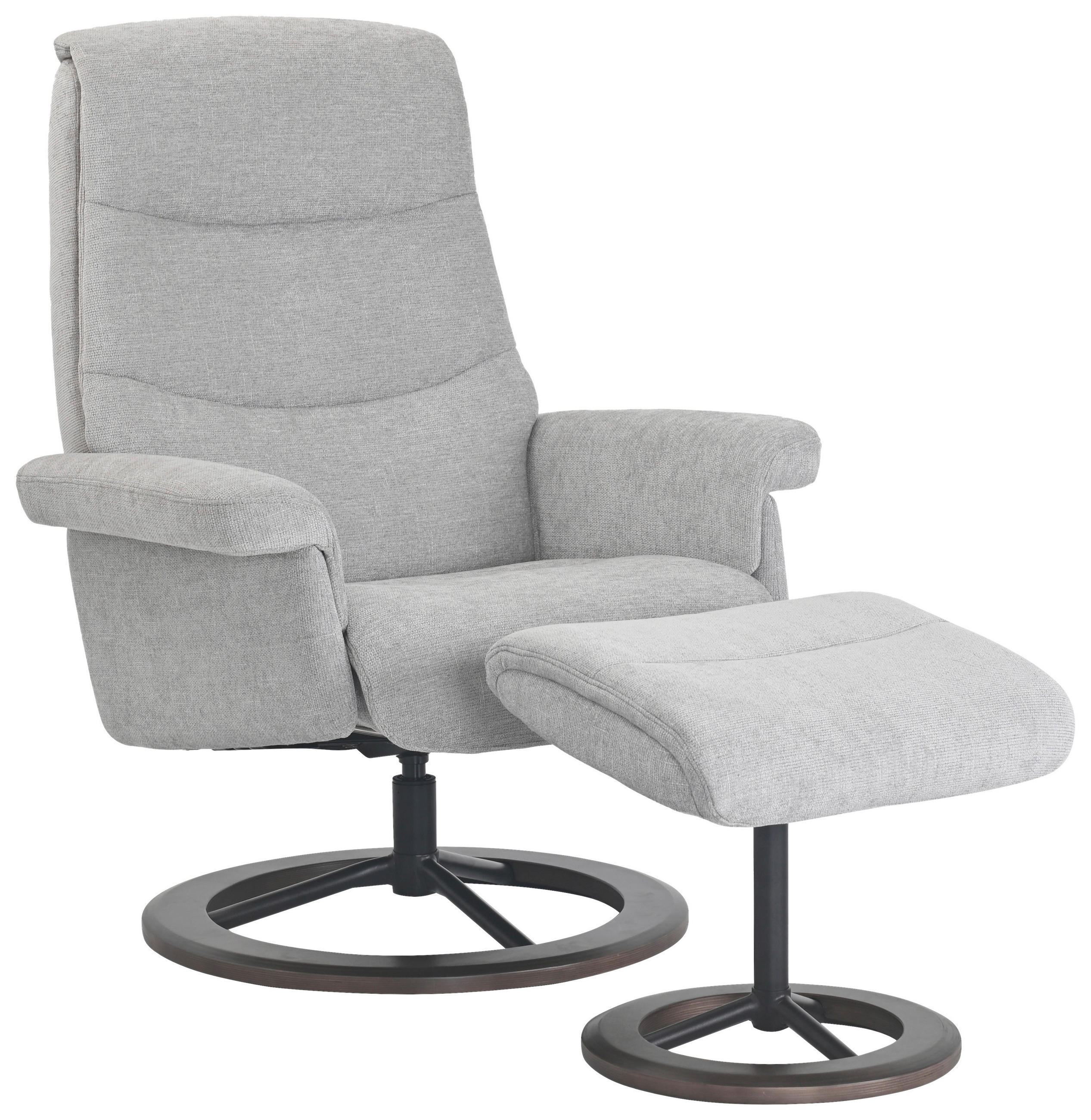 Xora Relaxsesselset Hellgrau, Schwarz 81x82-115x85-105 cm