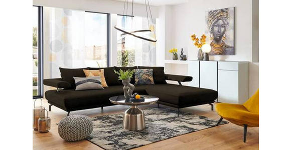 ECKSOFA in Mikrofaser Grün 305/224 cm - Schwarz/Grün, Design, Textil/Metall (305/224cm) - Dieter Knoll