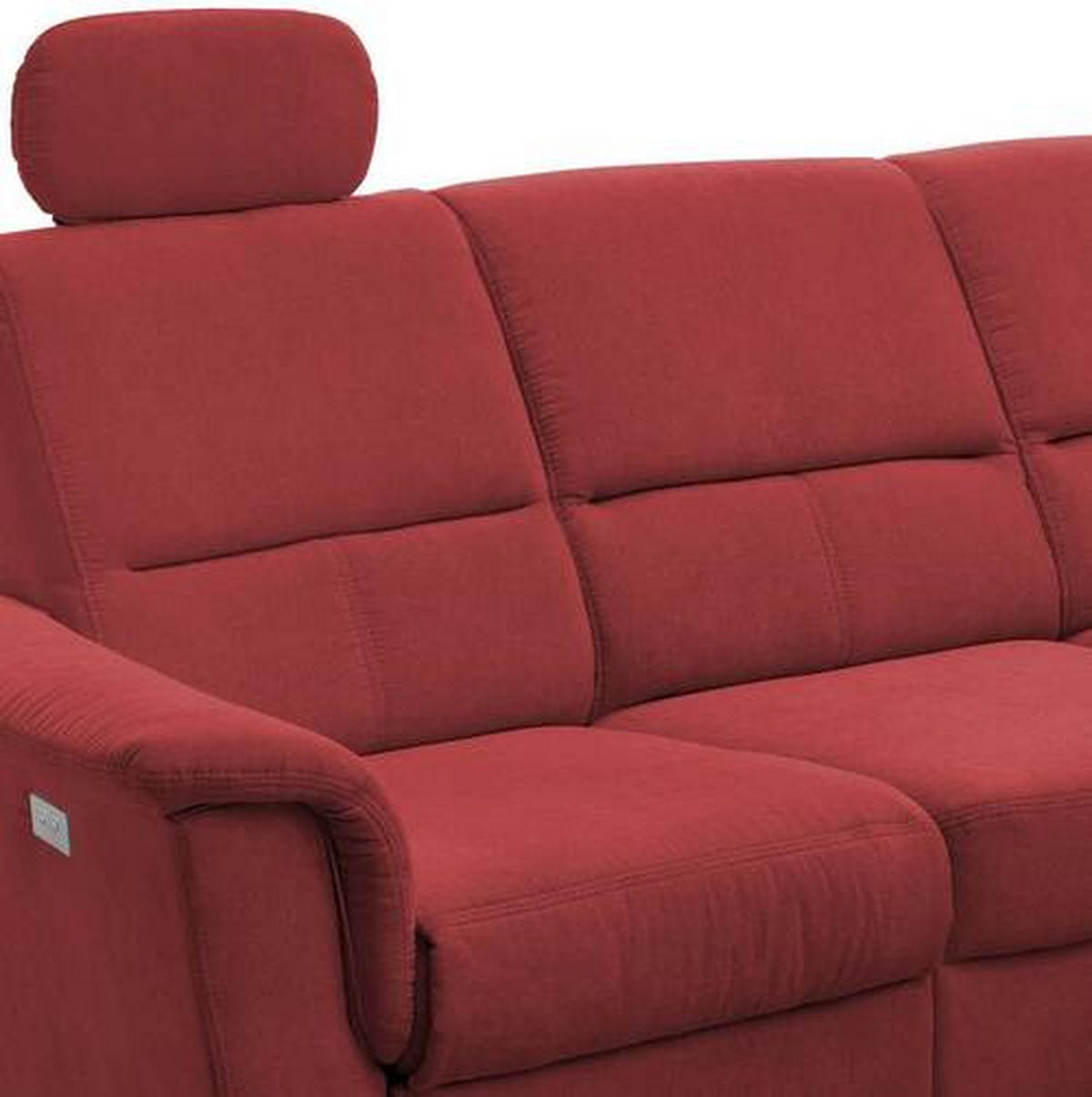 ECKSOFA in Mikrofaser Rot  - Chromfarben/Rot, Modern, Textil/Metall (231/165cm) - Livetastic
