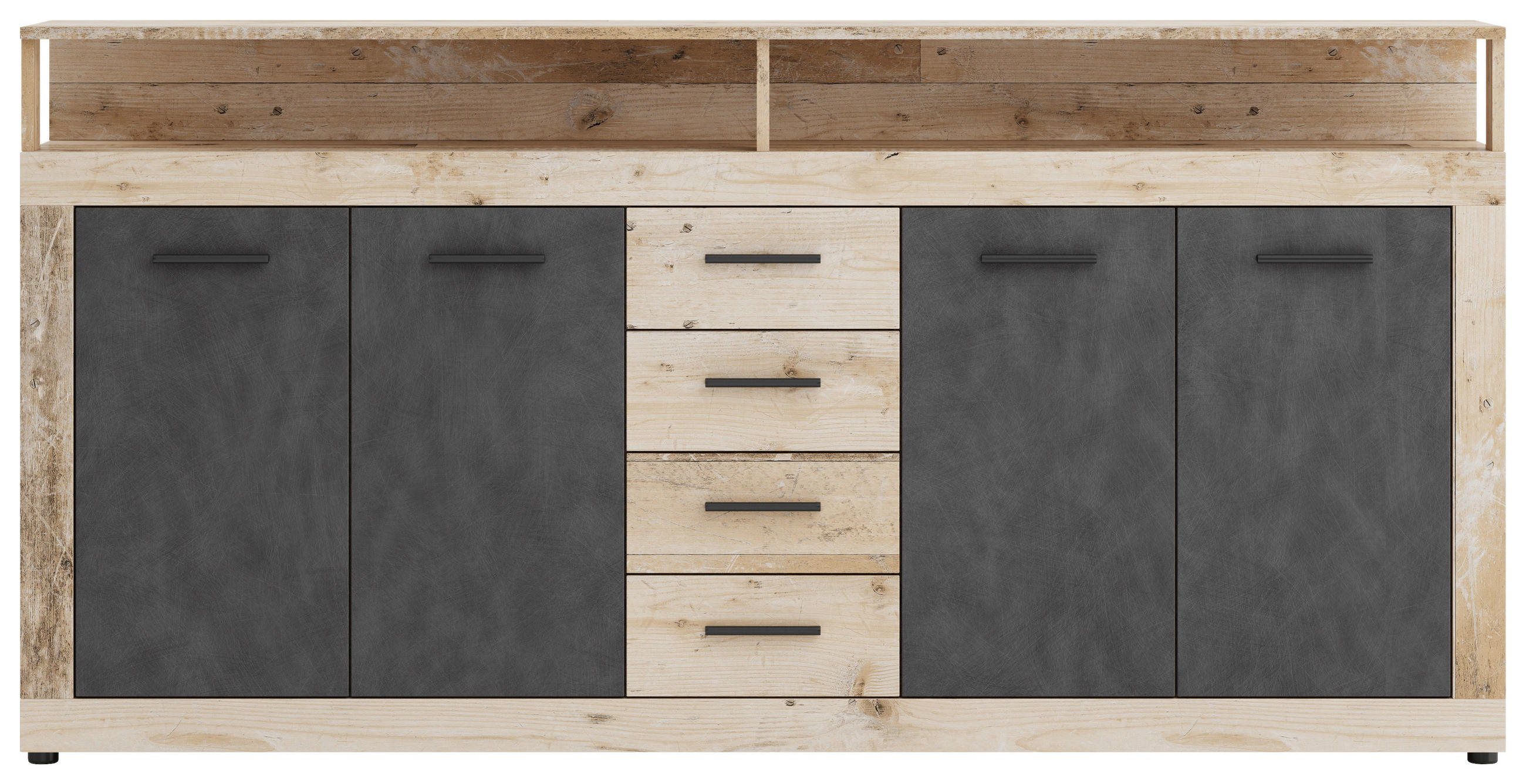SIDEBOARD  in 190/96/32 cm  - Eichefarben/Anthrazit, Design, Holzwerkstoff/Kunststoff (190/96/32cm) - MID.YOU