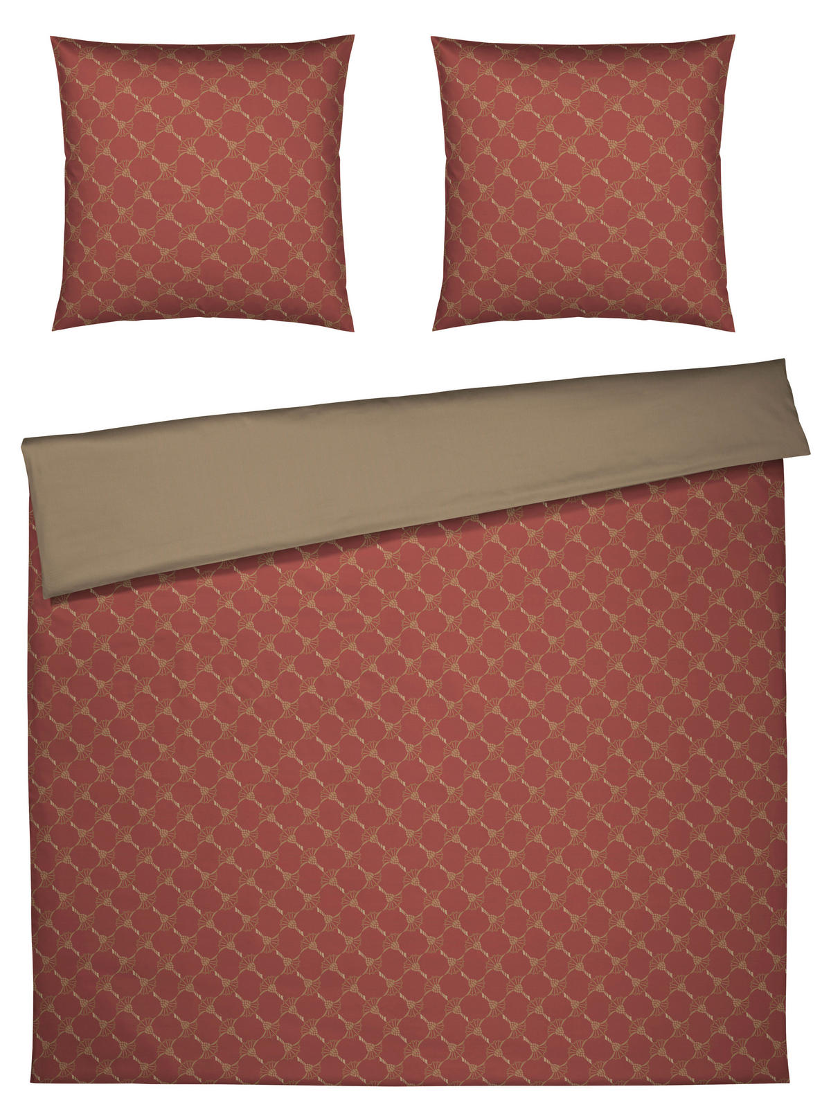 WENDEBETTWÄSCHE Makosatin 200/200 cm  - Rot, Basics, Textil (200/200cm) - Joop!