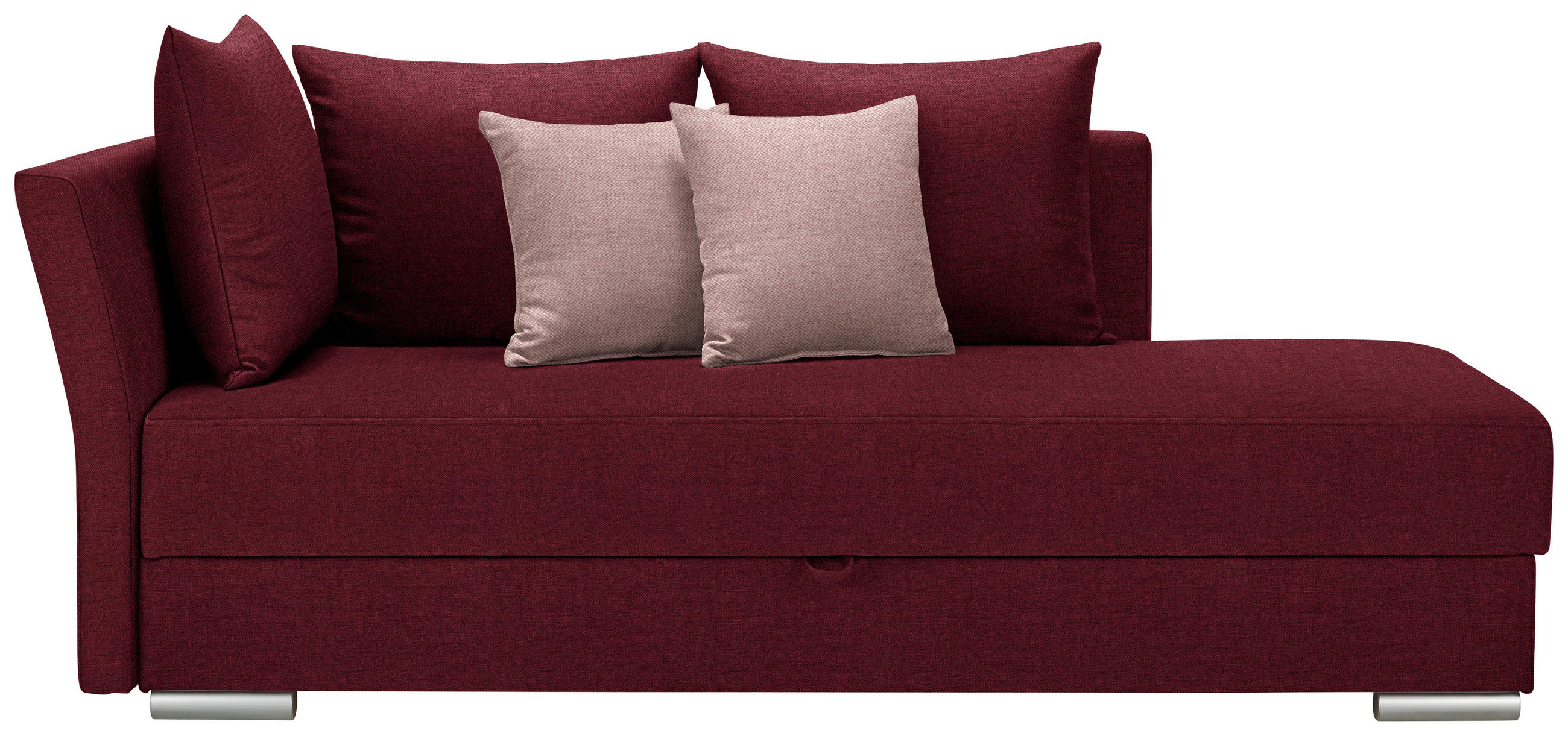 HEVERŐ textil bordó  - krómszínű/fáradt rózsaszín, Design, műanyag/textil (220/93/100cm) - Xora