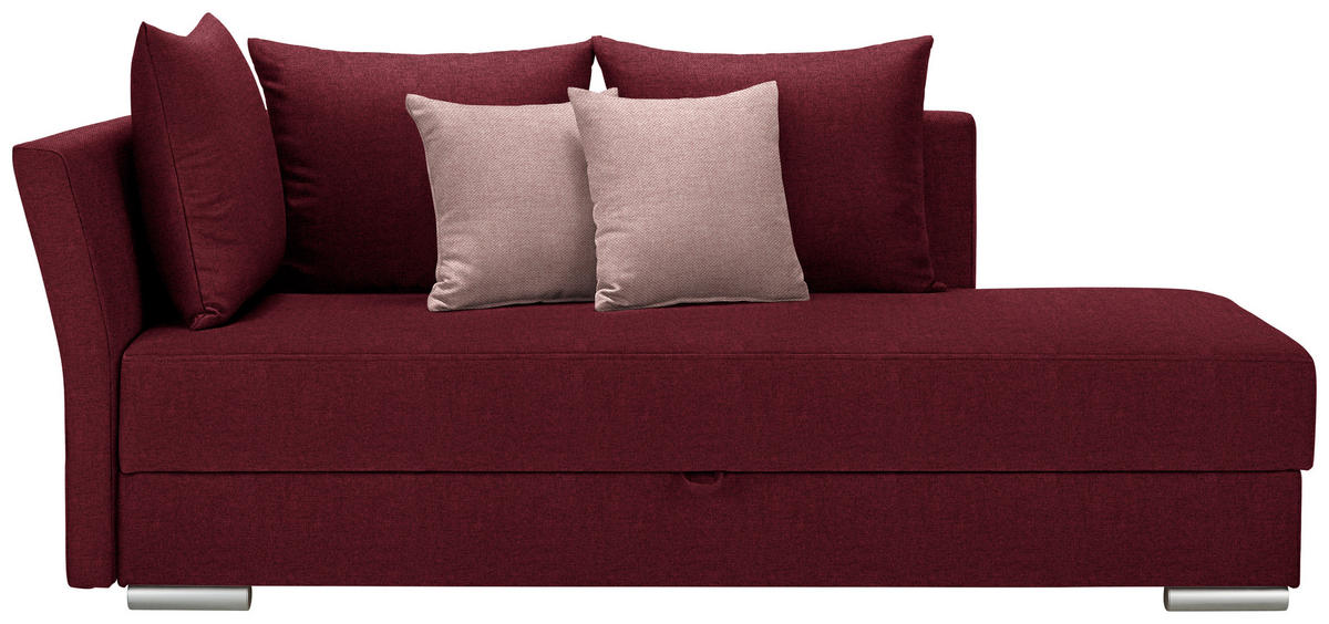 HEVERŐ textil bordó  - krómszínű/fáradt rózsaszín, Design, műanyag/textil (220/93/100cm) - Xora